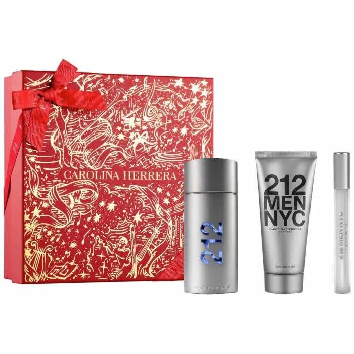 Carolina Herrera 212 Men Eau De Toilette Spray 100ml Set 3 Piezas