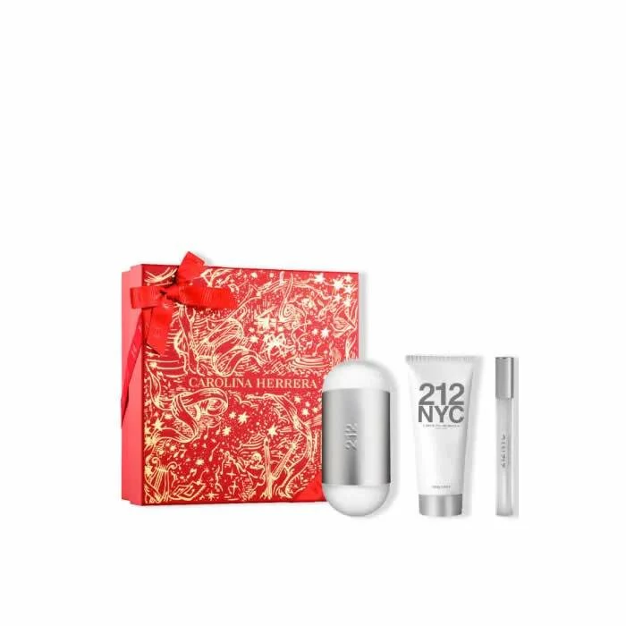 Carolina Herrera 212 Nyc Eau De Toilette Spray 100ml Set 3 Piezas