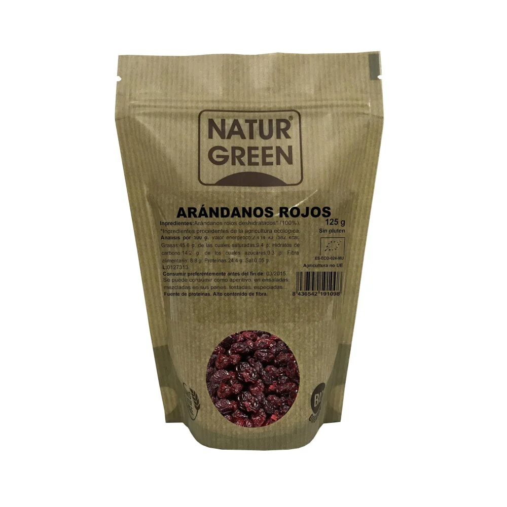Naturgreen Arandanos Rojos Deshidratados Bio 125g