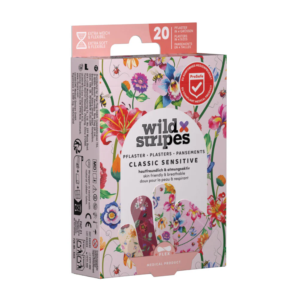 Wild Stripes Classic Sensitive Vintage Flowers 20 apósitos
